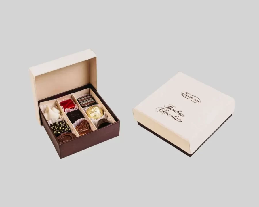 Cadeau 9 szemes bonbonválogatás keményfedeles díszdobozban, 110 g