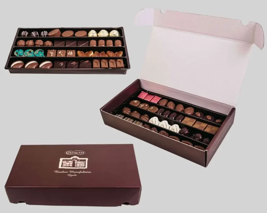 Cadeau bonbonválogatás kasírozott díszdobozban, 950 g