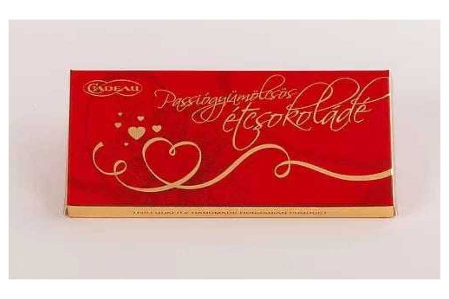 Cadeau Passiógyümölcs-krémmel töltött étcsokoládé