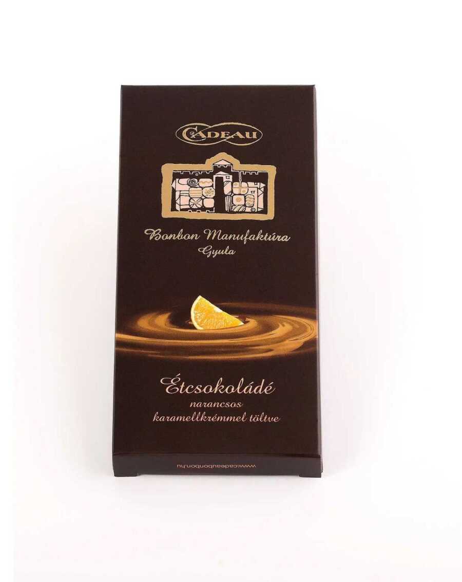 Cadeau étcsokoládé narancsos karamellkrémmel töltve