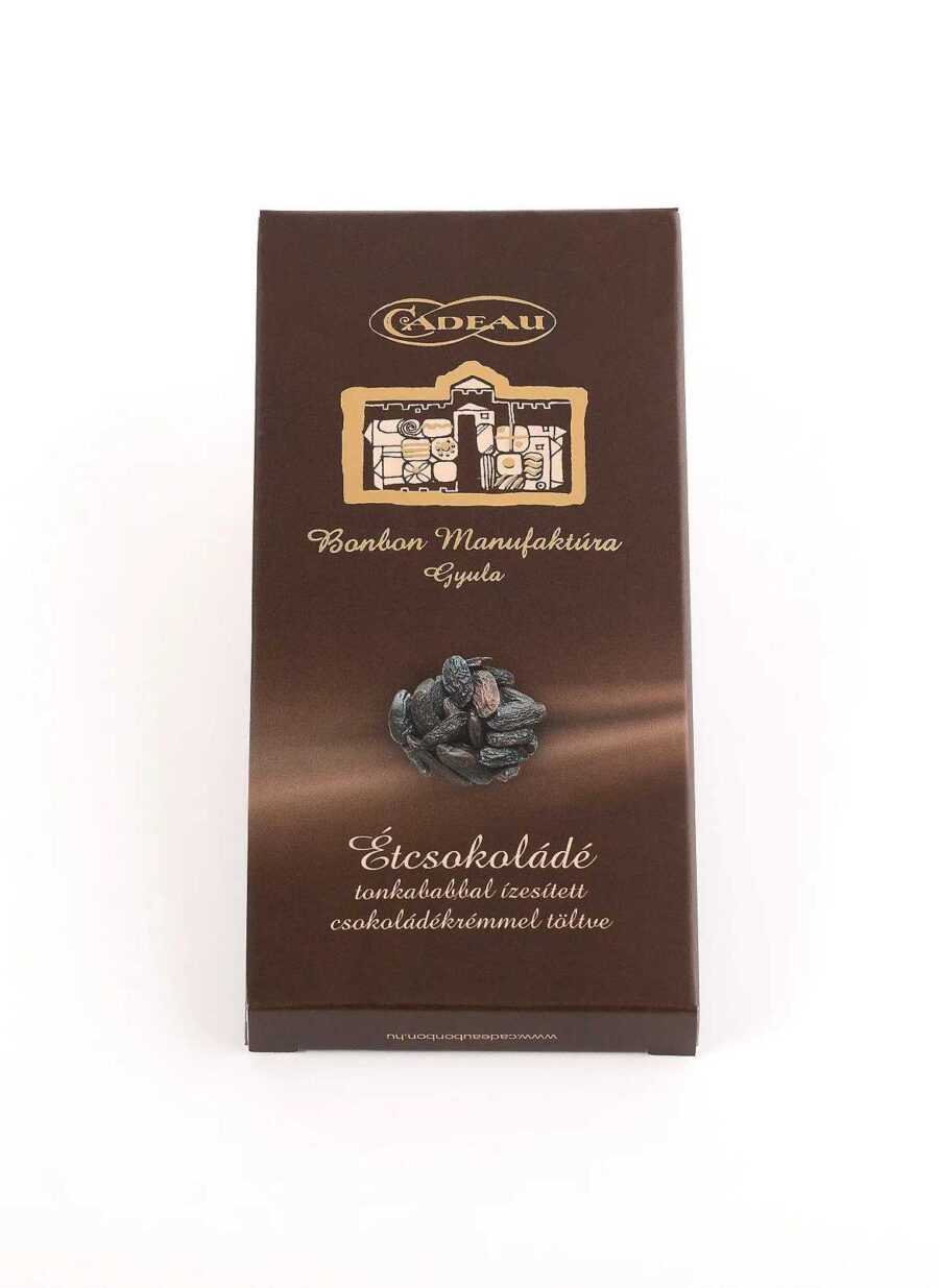 Cadeau étcsokoládé tonkababos krémmel töltve